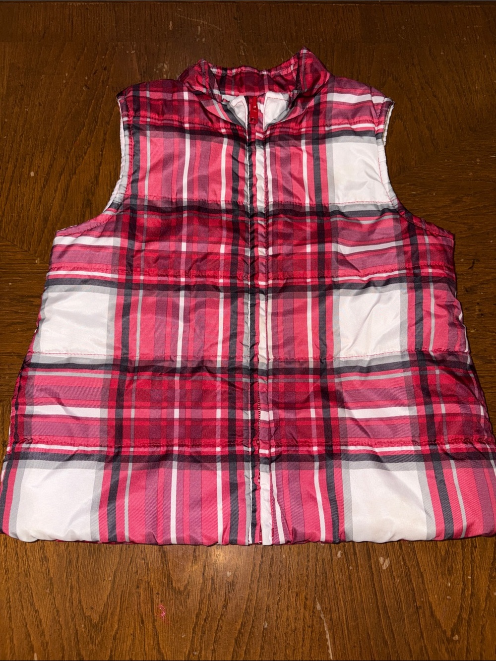 Gymboree Pink Plaid Puffer Vest Size 5-6